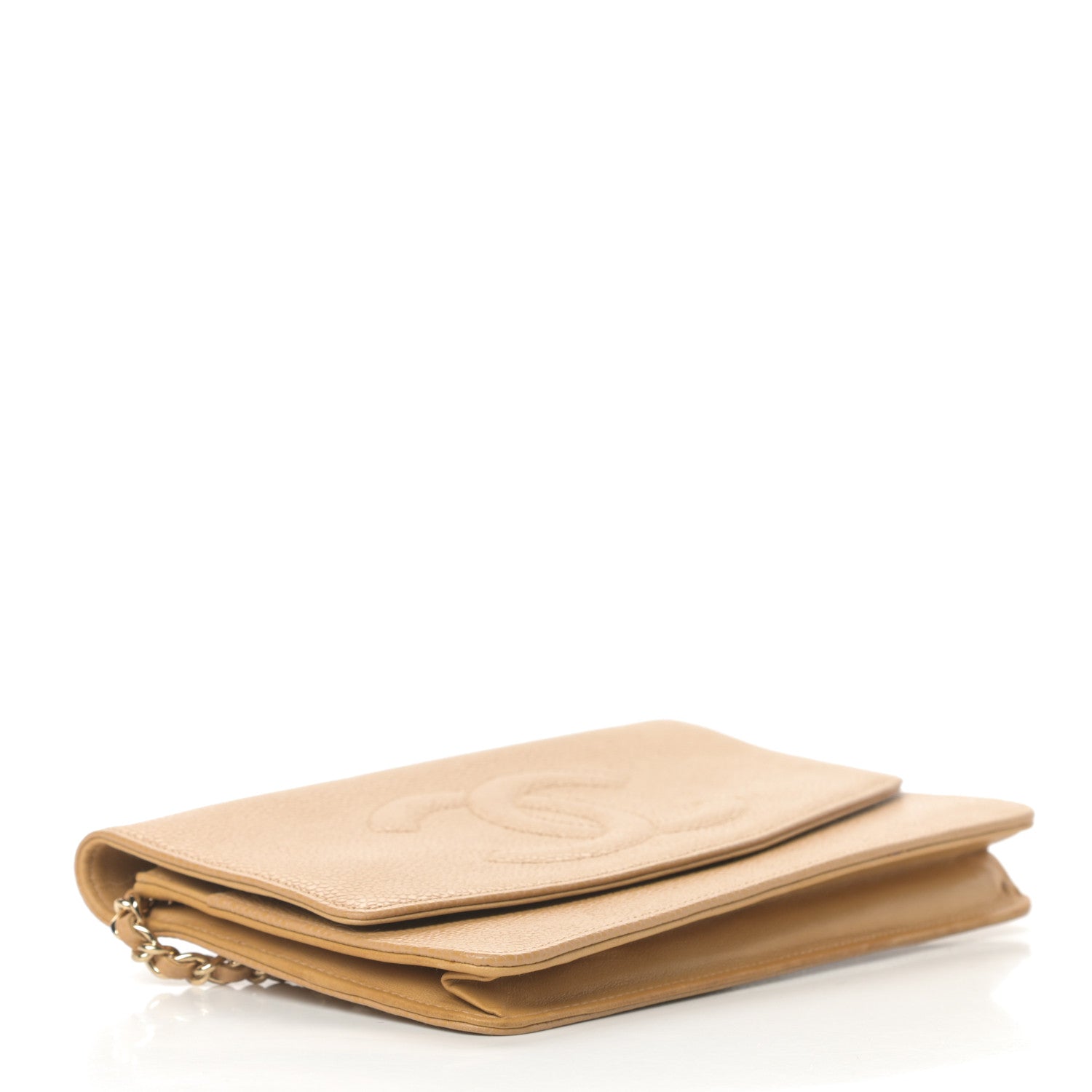 Chanel Caviar Timeless CC Wallet on Chain WOC Beige 4 of 14