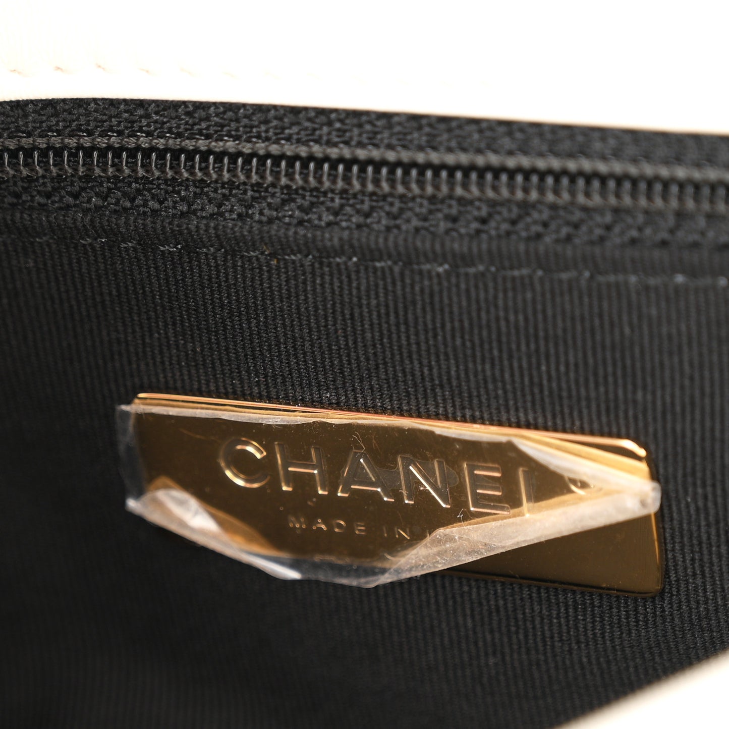 Lambskin Quilted Large Chanel 19 Flap White