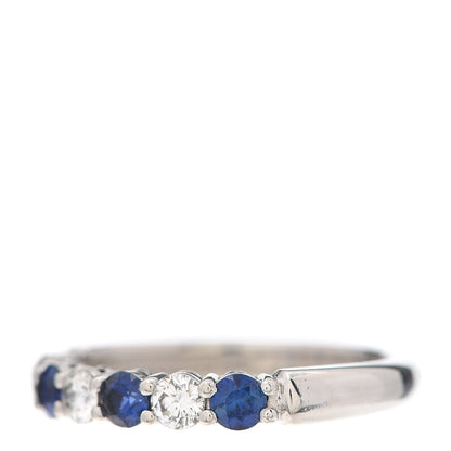 Tiffany Platinum Diamond Blue Sapphire Embrace Ring 50 5.5 3 of 7