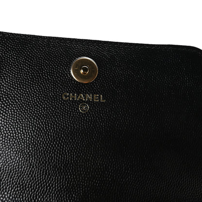 Chanel Caviar Quilted Pocket Twins Clutch With Chain Black 6 of 11