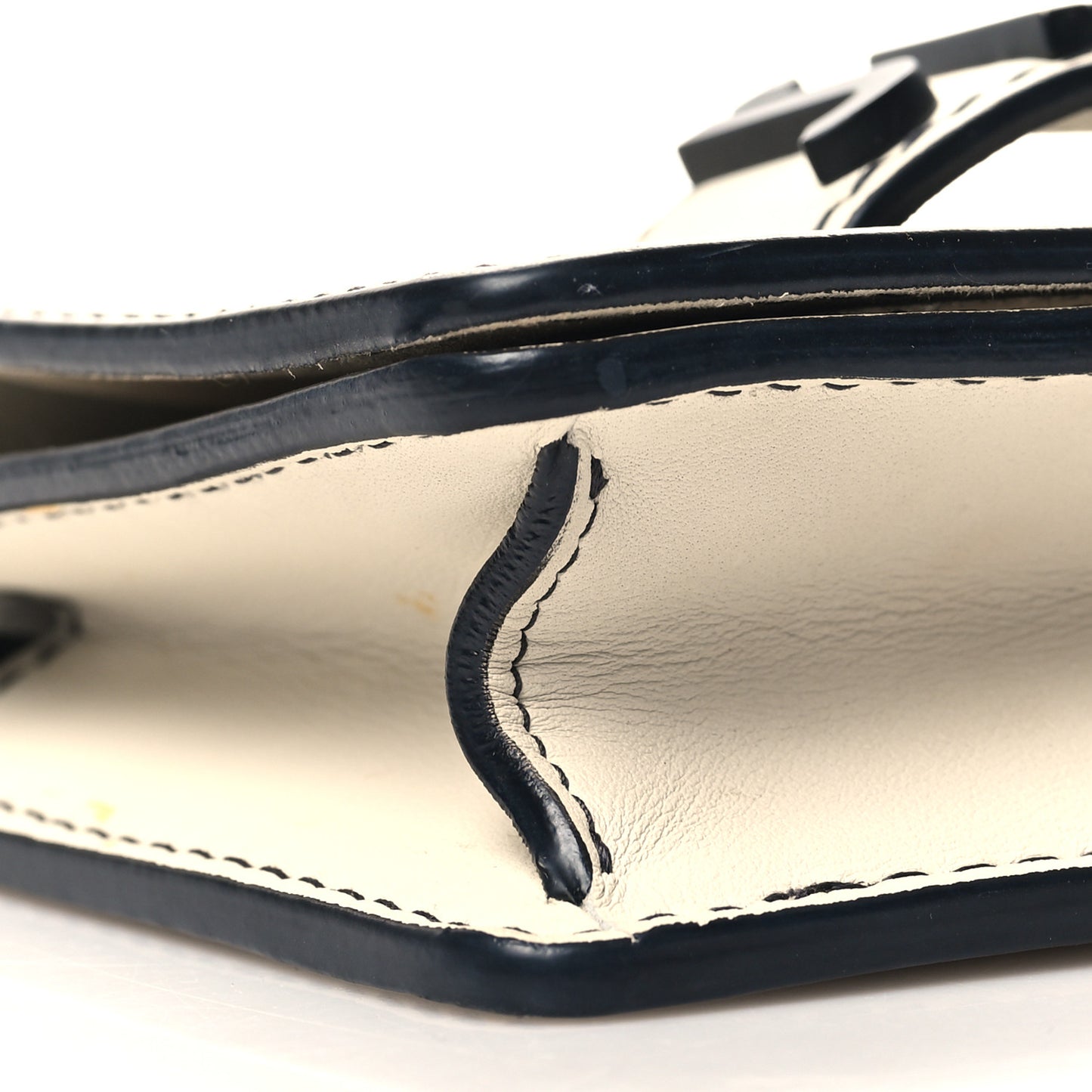 Calfskin J'Adior Chain Flap Bag Beige Black