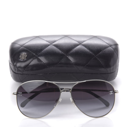 Chanel Metal Aviator CC Sunglasses 4189 T-Q Silver 8 of 8