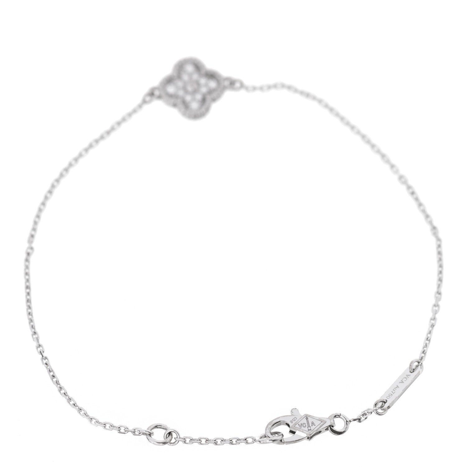 Van Cleef & Arpels 18K White Gold Diamond Sweet Alhambra Bracelet 2 of 6