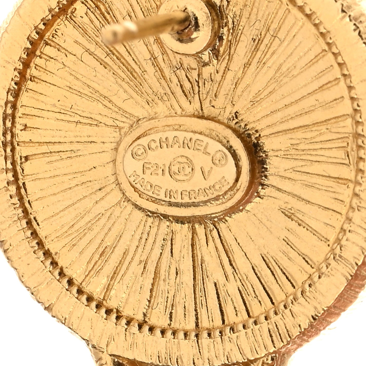 Pearl CC Tags Drop Earrings Gold