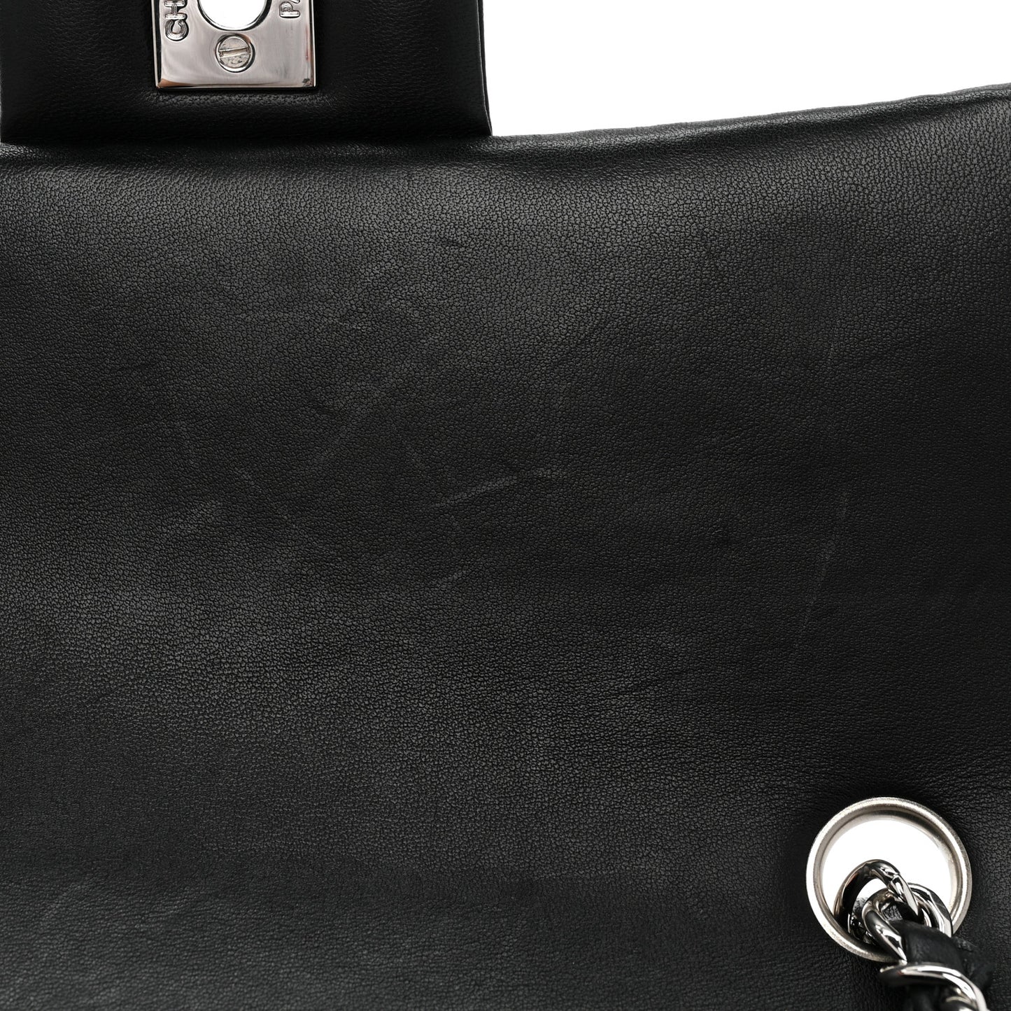 Lambskin Quilted Mini Rectangular Flap Black