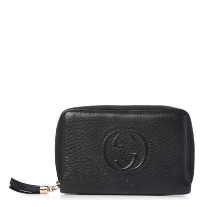Gucci Pebbled Calfskin Medium Soho Zip Around Wallet Black 1 of 9