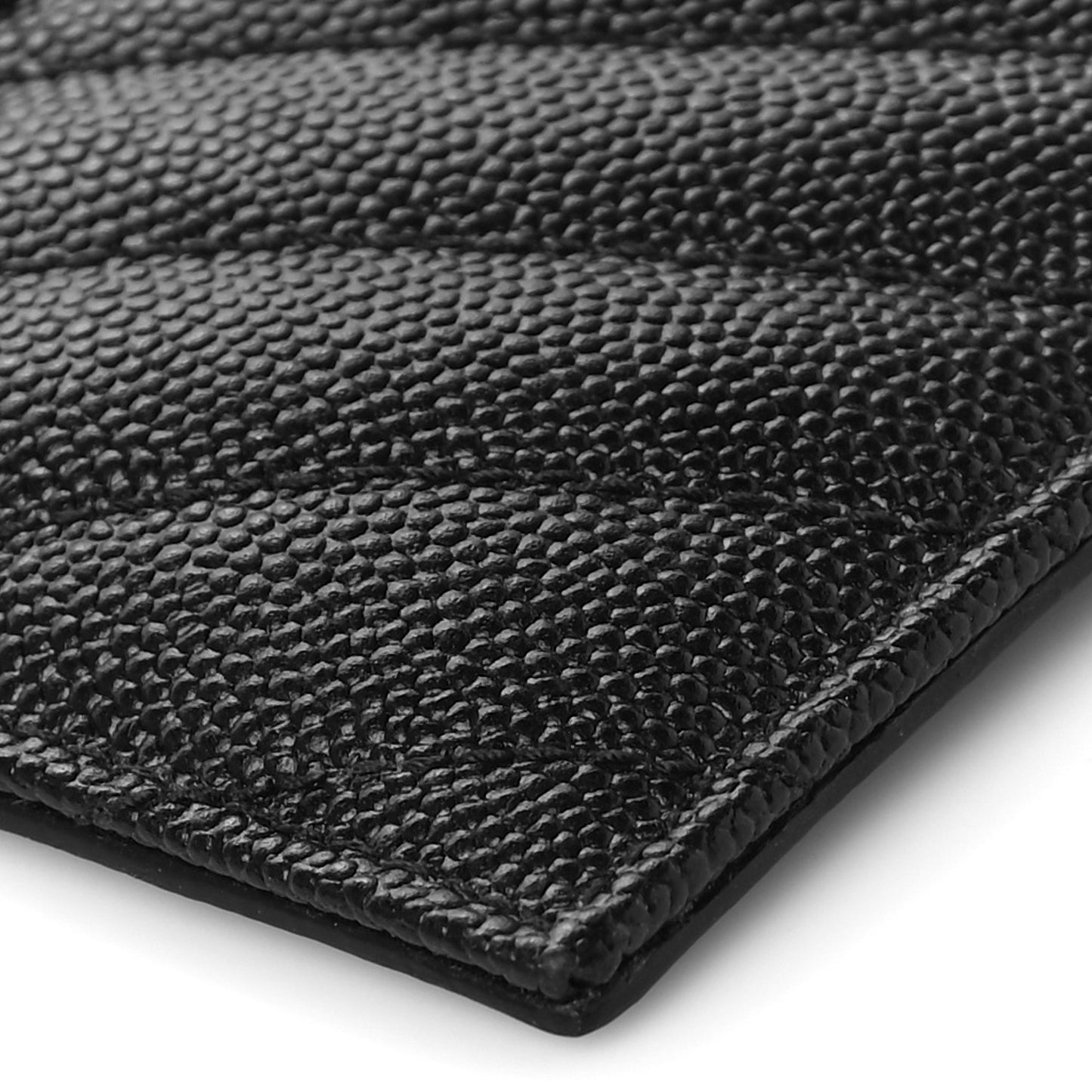 Grain De Poudre Matelasse Chevron Monogram Fragments Zippered Card Case Black