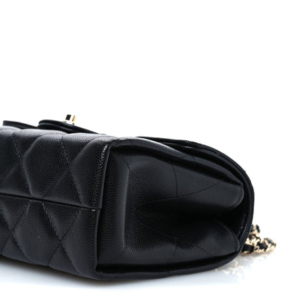 Chanel Caviar Quilted Retro Mini Twist Top Handle Clutch Flap Black 11 of 12