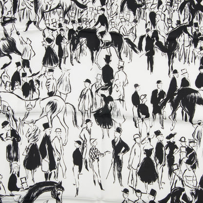 Hermes Silk Paddock Scarf 90 Blanc Noir Blanc 1 of 6