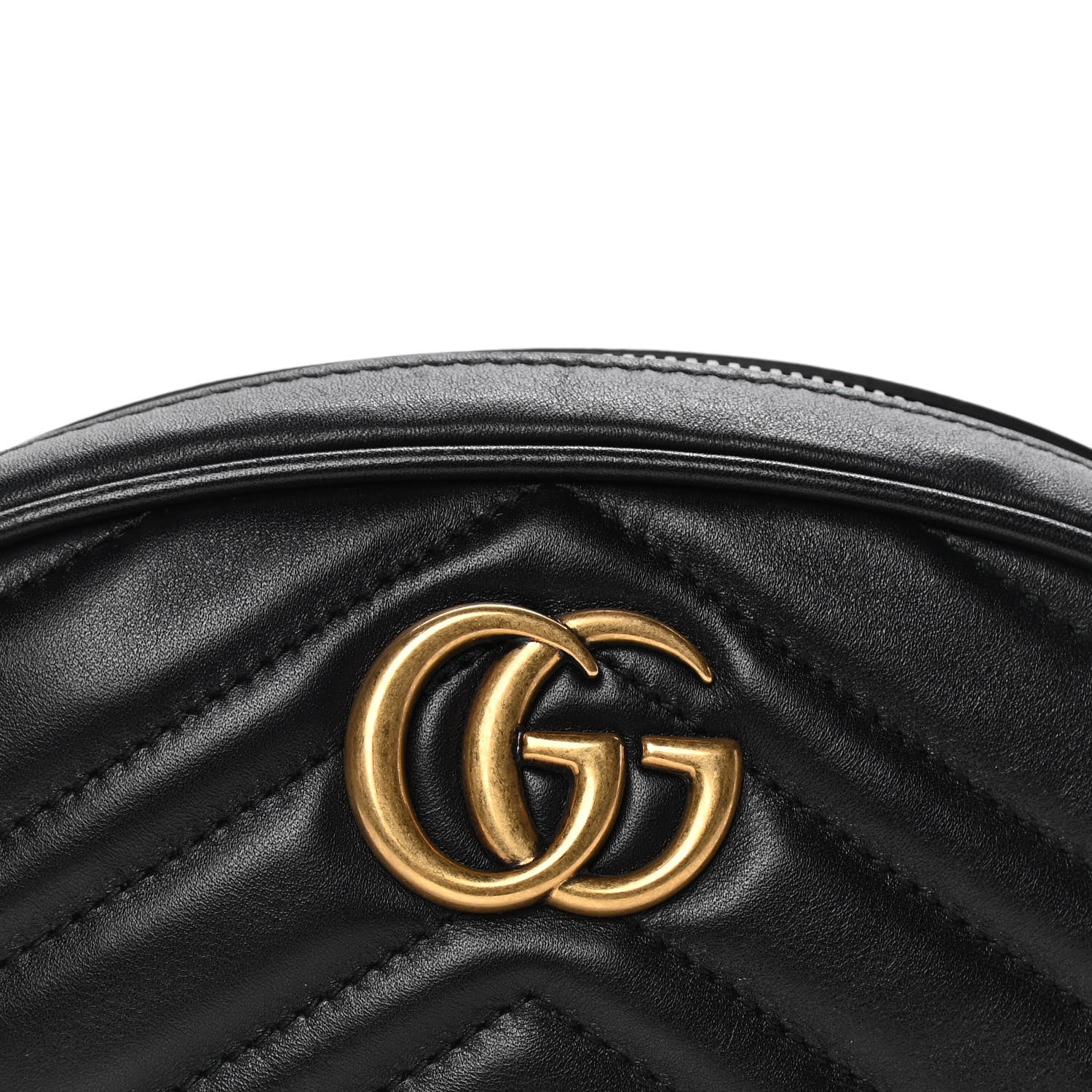 Gucci Calfskin Matelasse GG Marmont Belt Bag 70 28 Black 6 of 9
