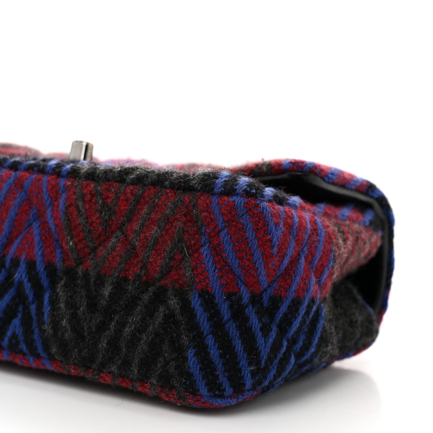Chanel Wool Quilted Mini Rectangular Flap Red Grey Multicolor 10 of 11