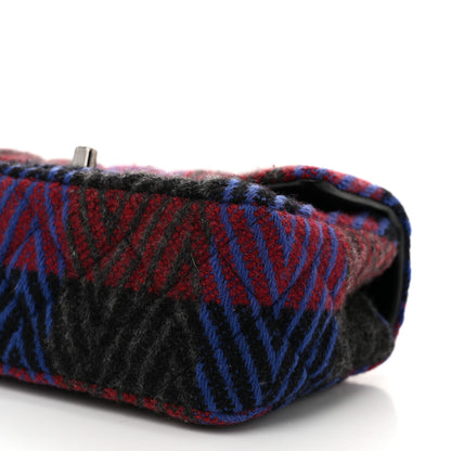 Chanel Wool Quilted Mini Rectangular Flap Red Grey Multicolor 10 of 11