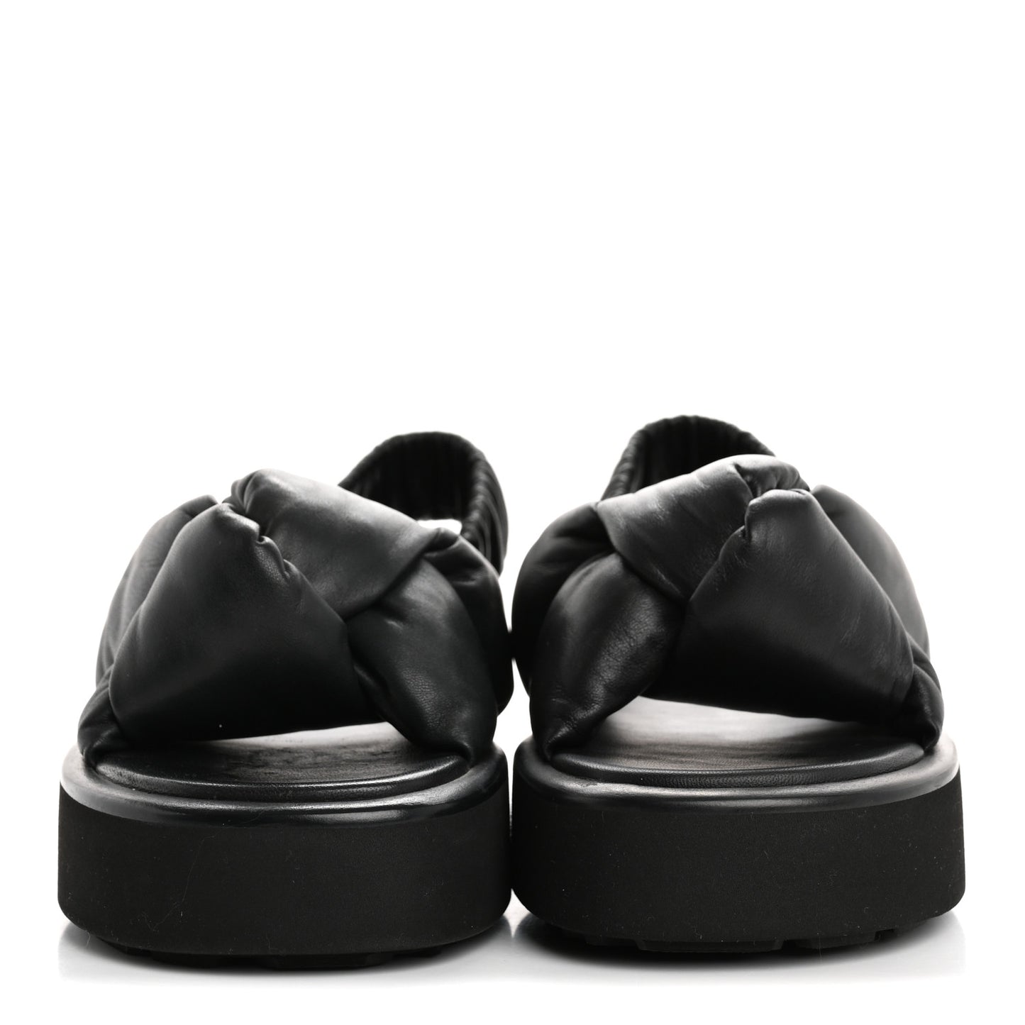Padded Nappa Flatform Sandals 35 Black