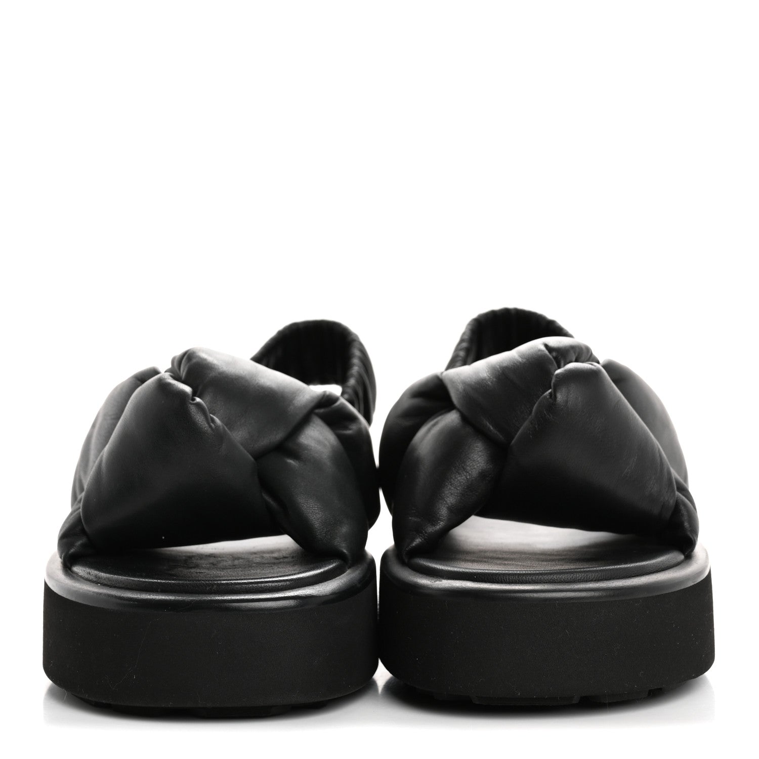 Miu Miu Padded Nappa Flatform Sandals 35 Black 3 of 9