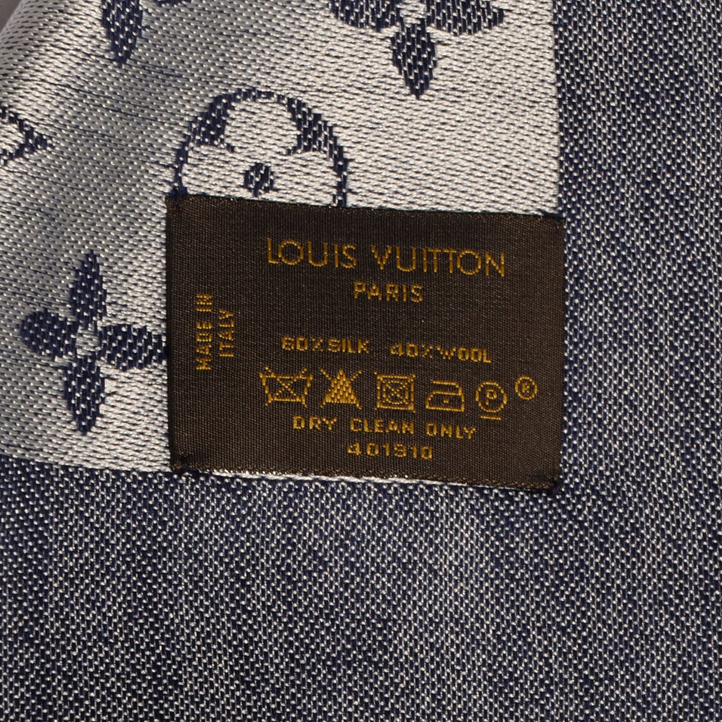 Monogram Denim Shawl Blue