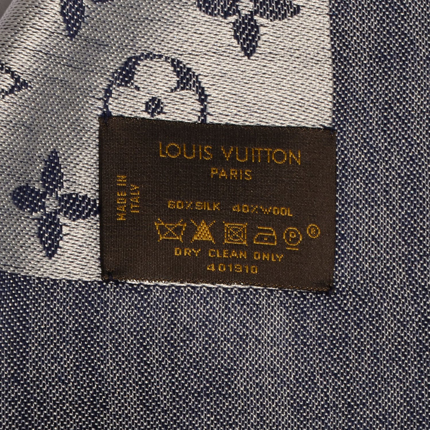 Louis Vuitton Monogram Denim Shawl Blue 5 of 5