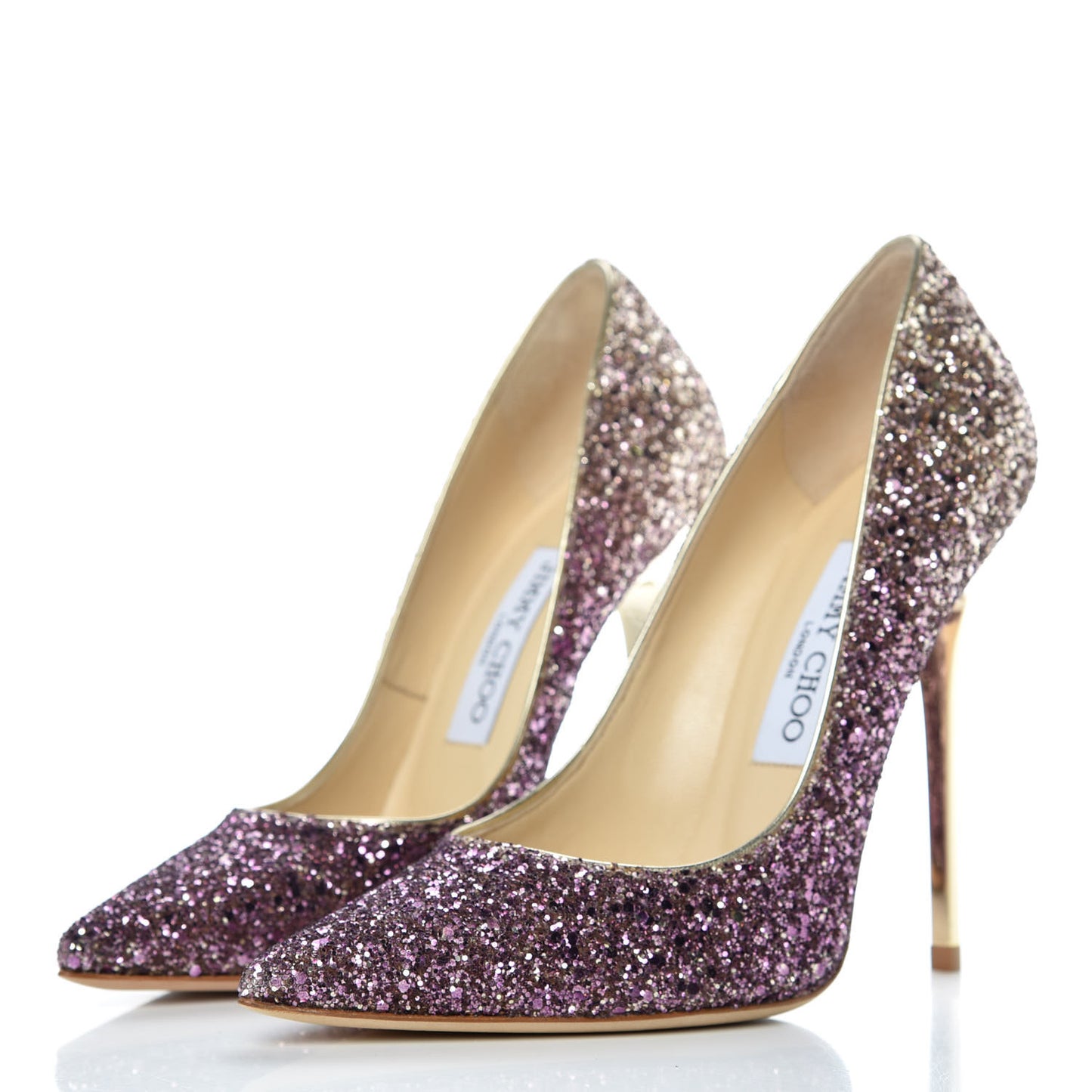 Coarse Glitter Degrade Romy 100 Pumps 36 Pink Gold