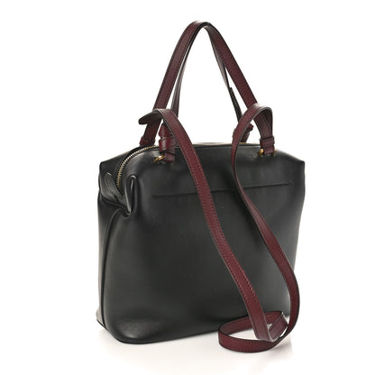 Celine Lambskin Small Soft Cube Satchel Black Burgundy 3 of 8