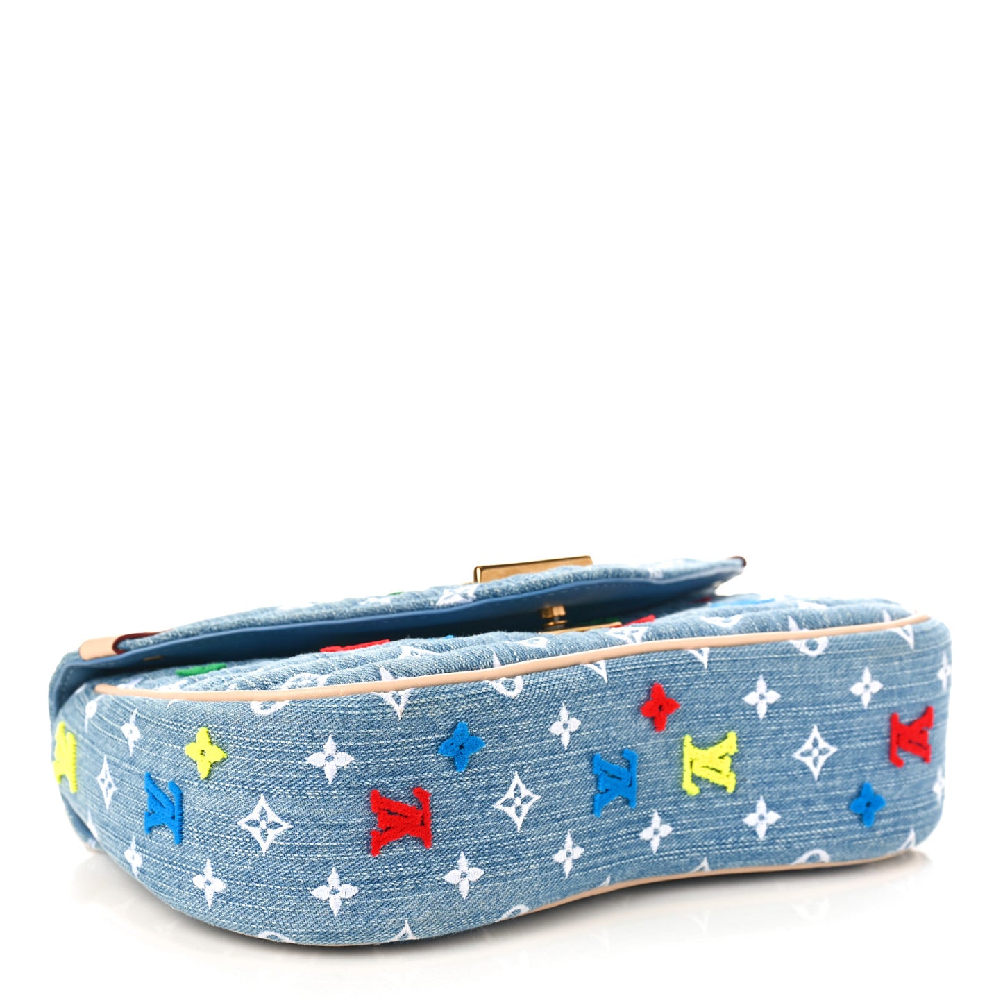 Embroidered Monogram Denim New Wave Chain MM