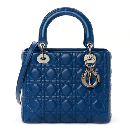 Christian Dior Lambskin Cannage Medium Lady Dior Blue 1 of 10