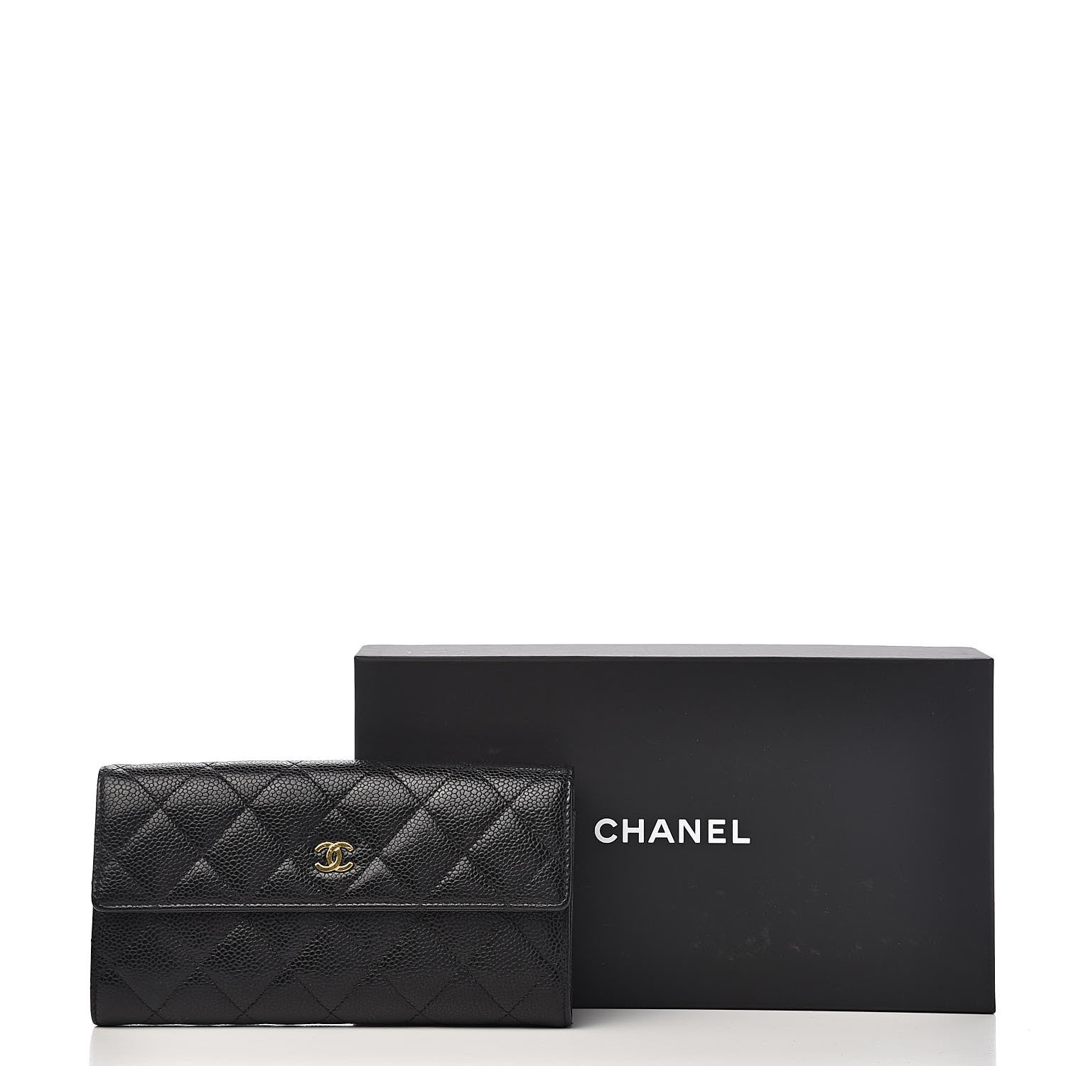 Chanel Caviar Quilted Large Gusset Flap Wallet Black 9 of 9