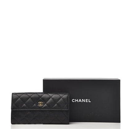 Chanel Caviar Quilted Large Gusset Flap Wallet Black 9 of 9