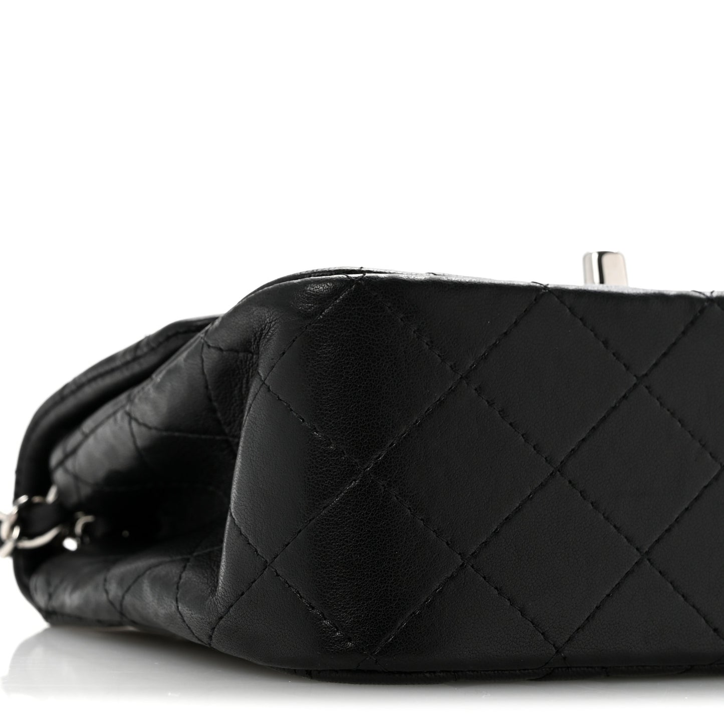 Lambskin Quilted Mini Square Flap Black