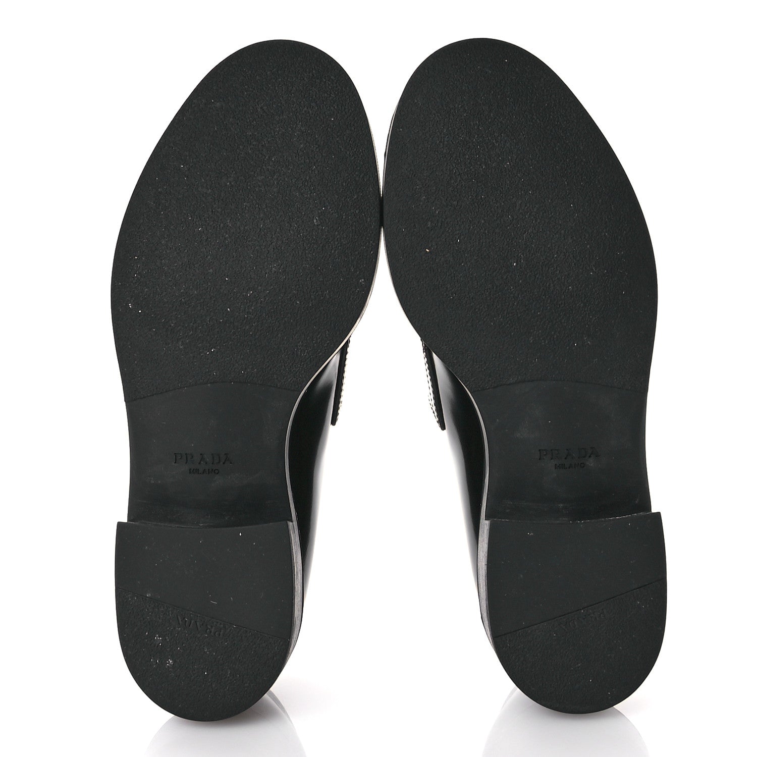 Prada Spazzolato Metal Triangle Logo 50mm Loafers 38 Black 6 of 7
