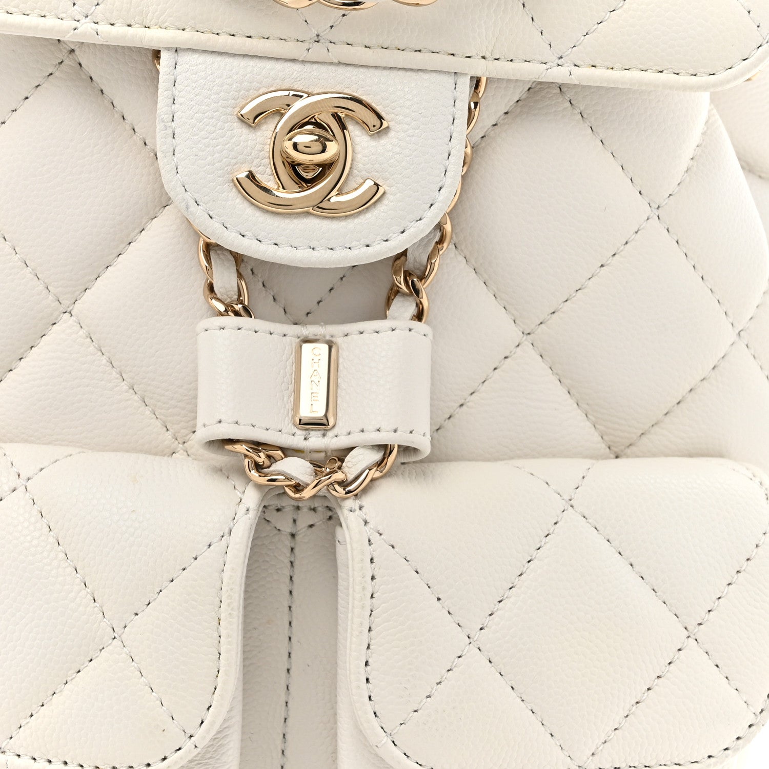 Chanel Caviar Quilted Pockets Backpack White 8 of 13