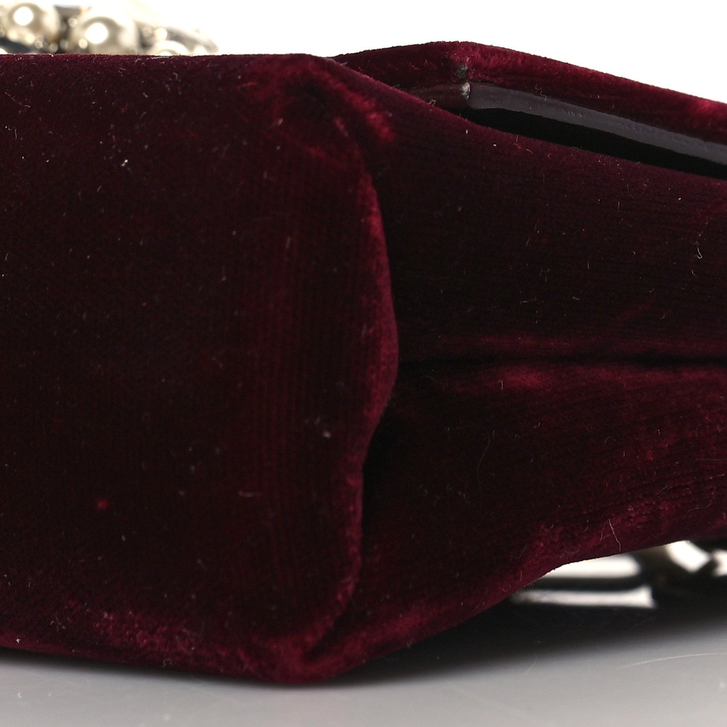 Jimmy Choo Velvet Crystal Pearl Shoulder Bag Burgundy 9 of 9