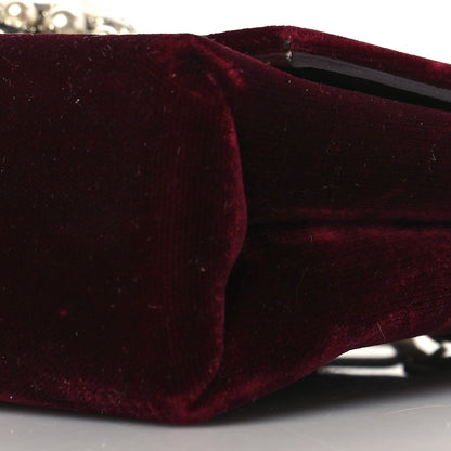 Jimmy Choo Velvet Crystal Pearl Shoulder Bag Burgundy 9 of 9