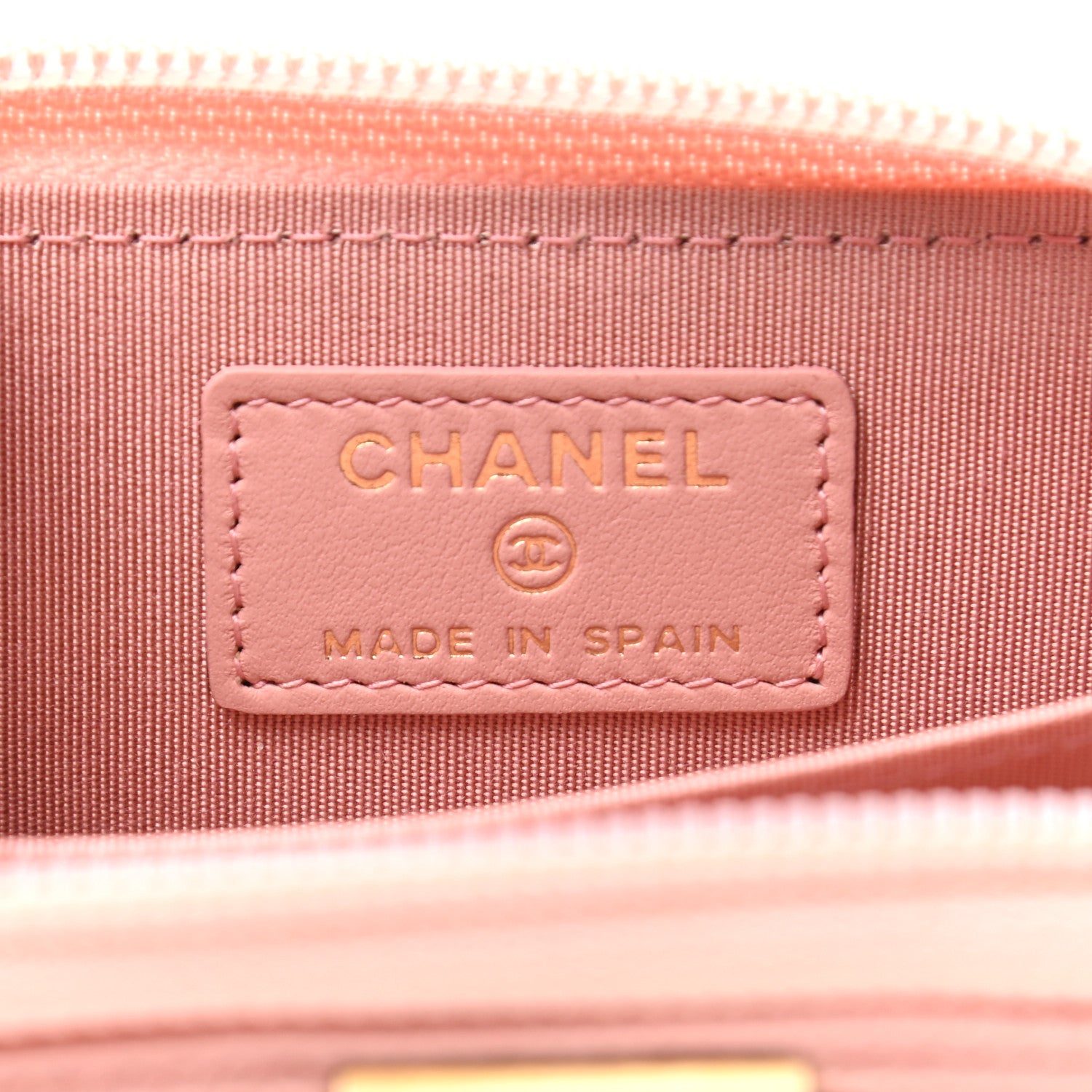 Chanel Caviar Quilted Boy Zip Around Coin Purse Wallet Light Pink 6 of 7