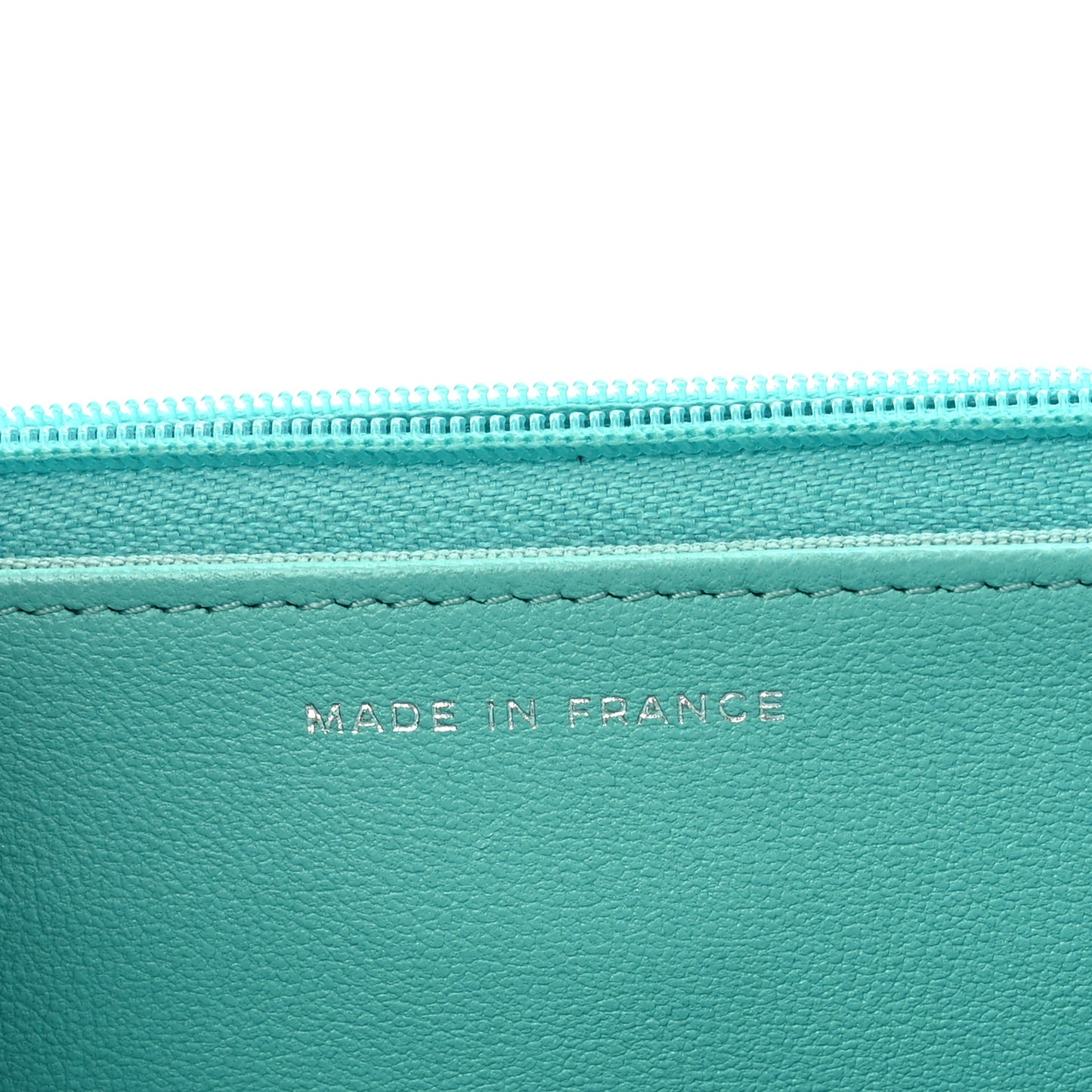 Lambskin Quilted Wallet On Chain WOC Turquoise
