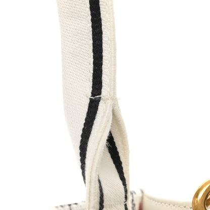 Christian Dior Calfskin Canvas Embroidered Small Dioramour Je Vous Adore Book Tote With Strap White Black Red 12 of 12