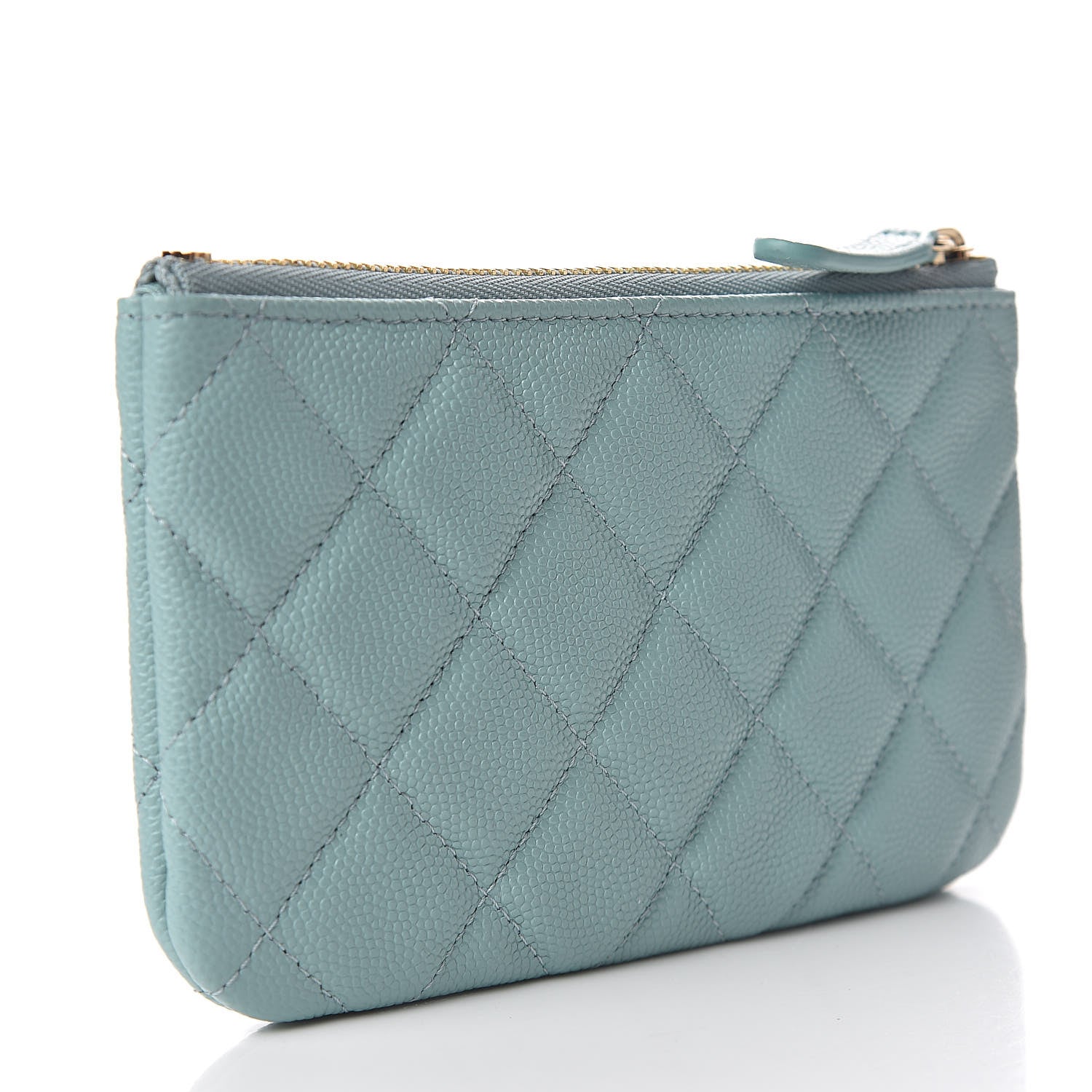 Chanel Caviar Quilted Small Cosmetic Case Light Blue 3 of 8