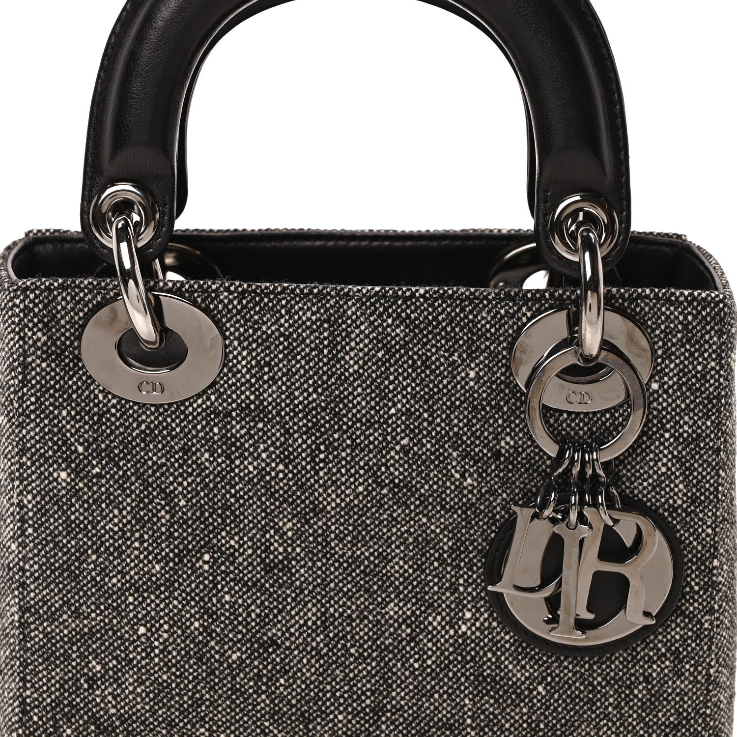 Christian Dior Tweed Mini Lady Dior Black 8 of 10