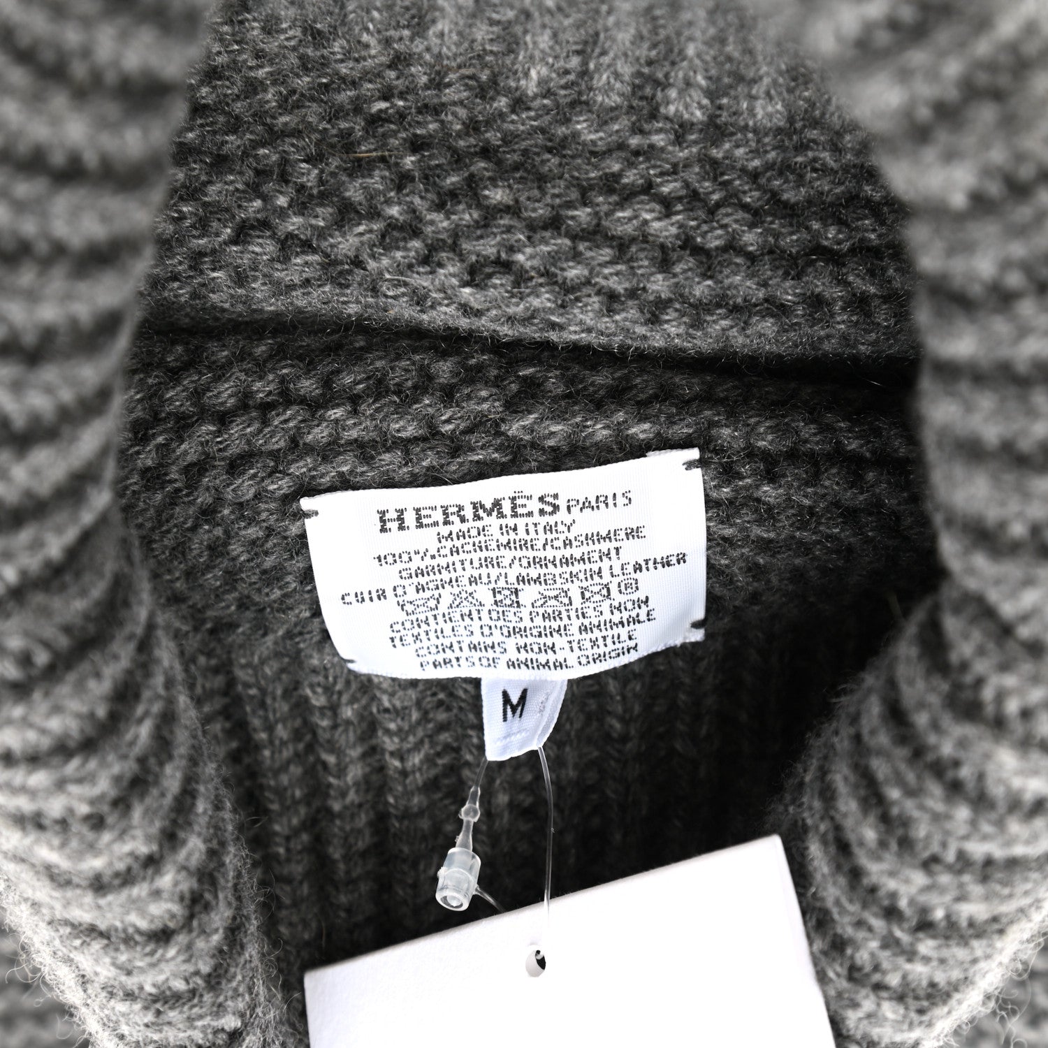 Hermes Cashmere Beanie Hat M Gris Chine 5 of 5