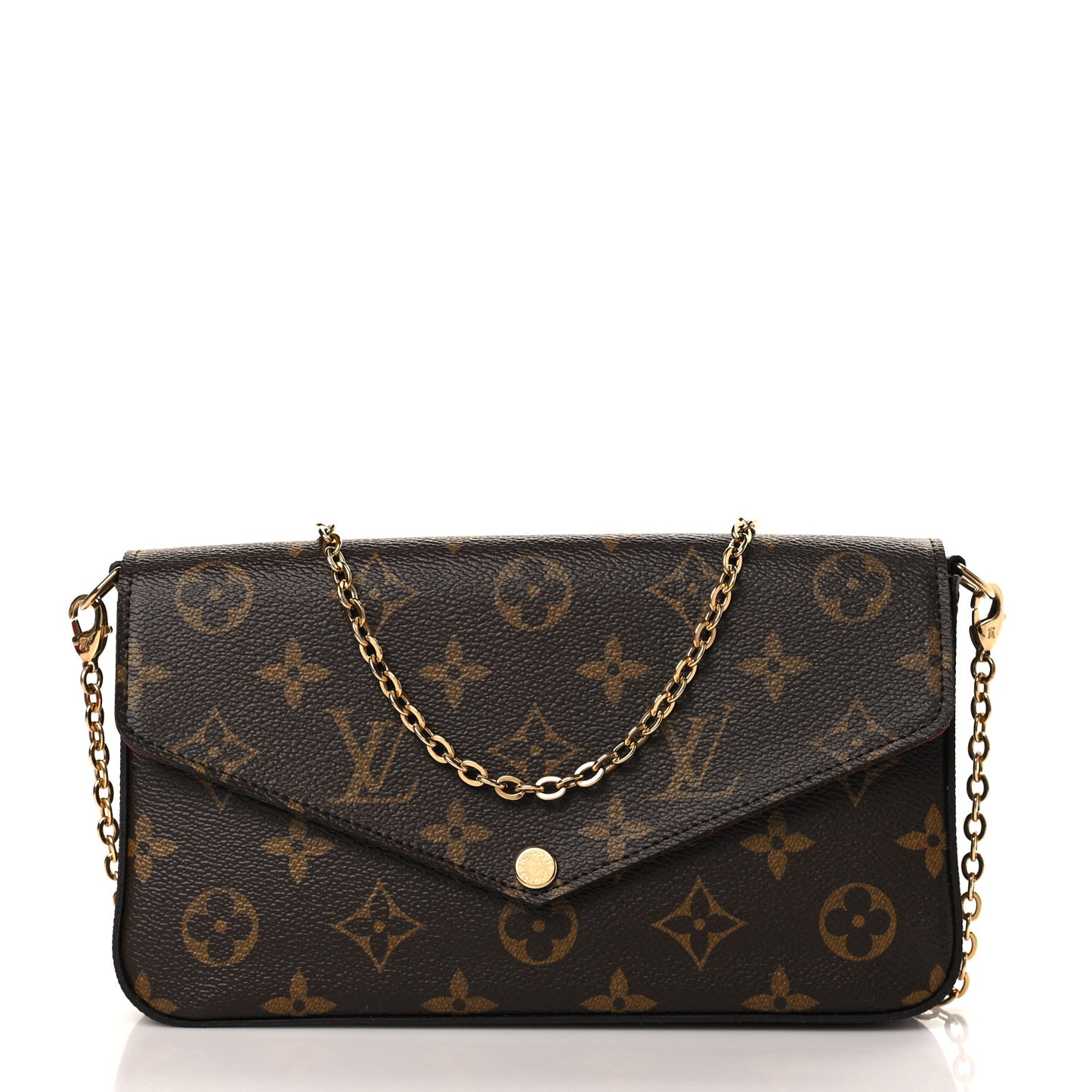 Monogram Pochette Felicie Chain Wallet Fuchsia