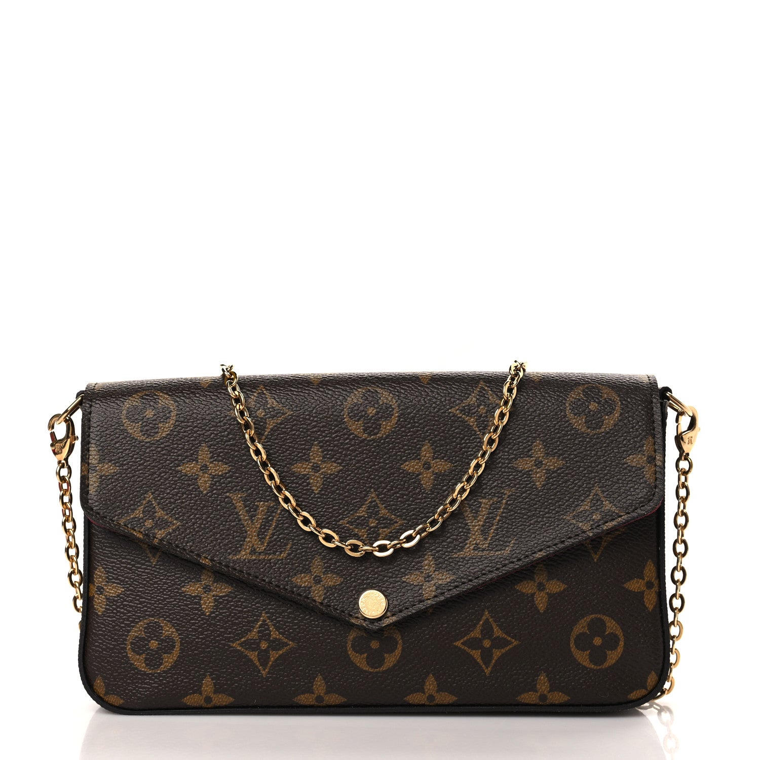 Louis Vuitton Monogram Pochette Felicie Chain Wallet Fuchsia 3 of 9