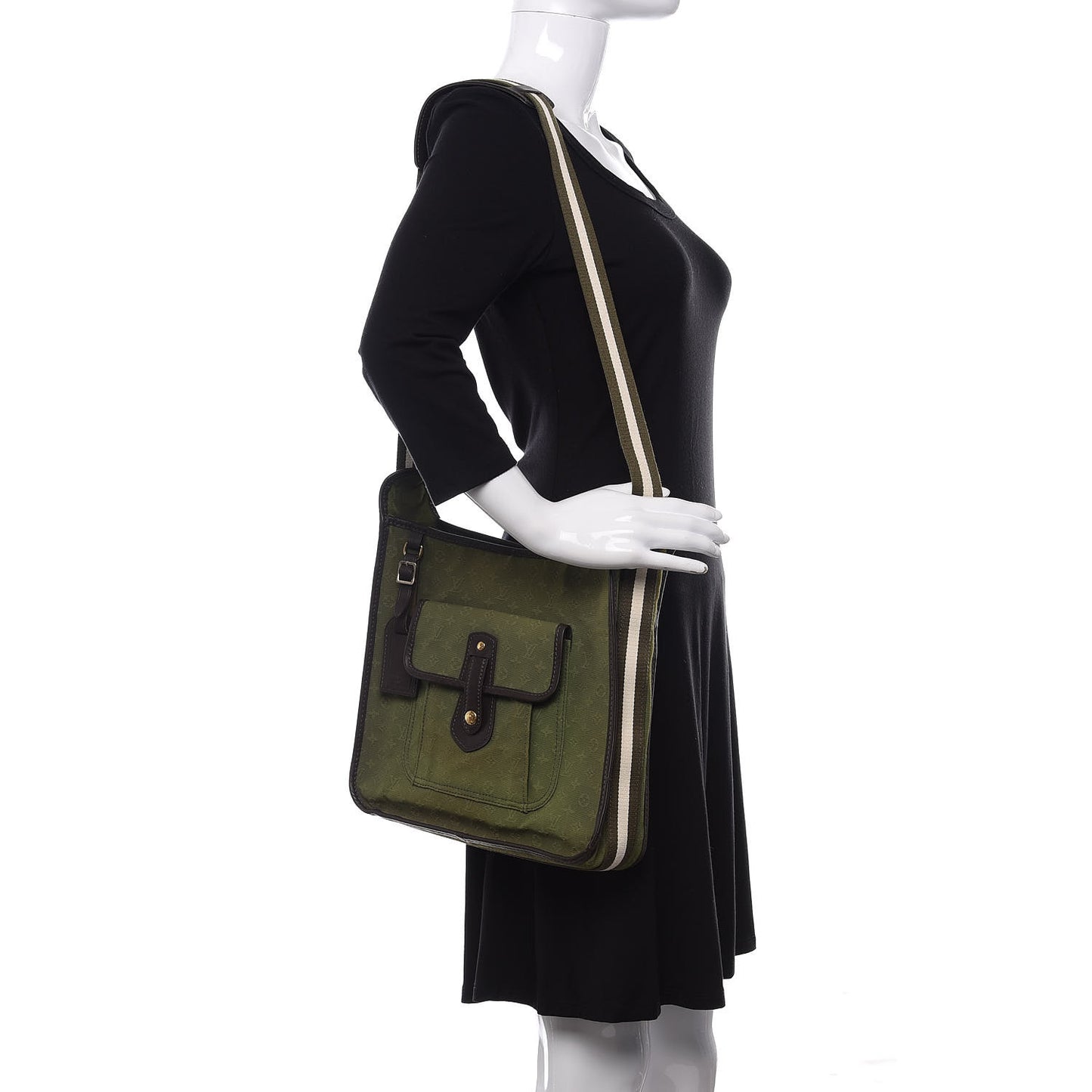 Mini Monogram Besace Mary Kate Kaki