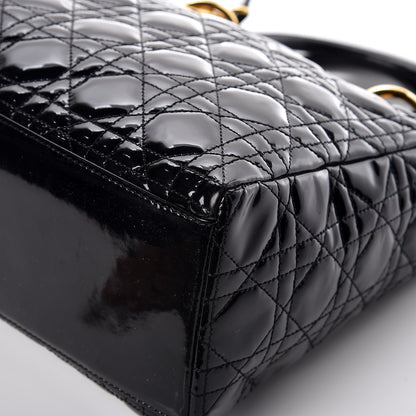 Christian Dior Patent Cannage Medium Lady Dior Black 11 of 18