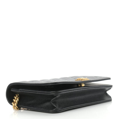Chanel Caviar Quilted Boy Wallet On Chain WOC Black 4 of 14