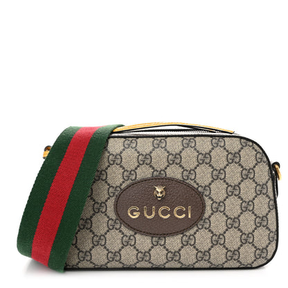 Gucci GG Supreme Monogram Web Neo Vintage Shoulder Bag Beige New Acero Crop 1 of 11