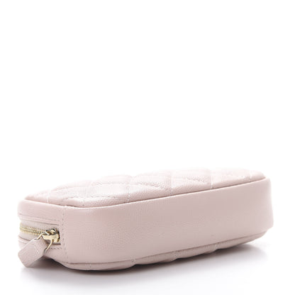 Chanel Caviar Quilted Small Curvy Pouch Cosmetic Case Light Pink 4 of 7