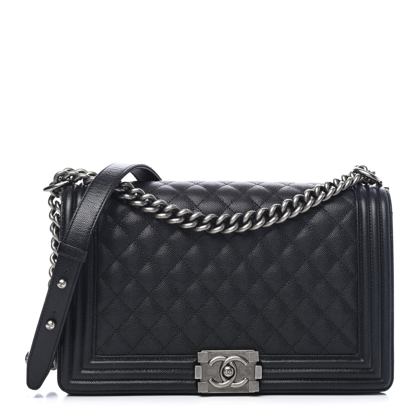 Caviar Quilted New Medium Boy Flap Black