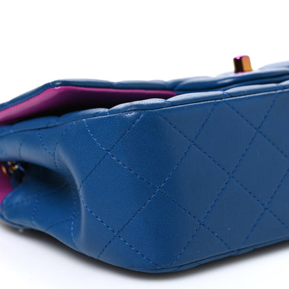 Chanel Lambskin Quilted Mini Rectangular Flap Blue Purple 9 of 11