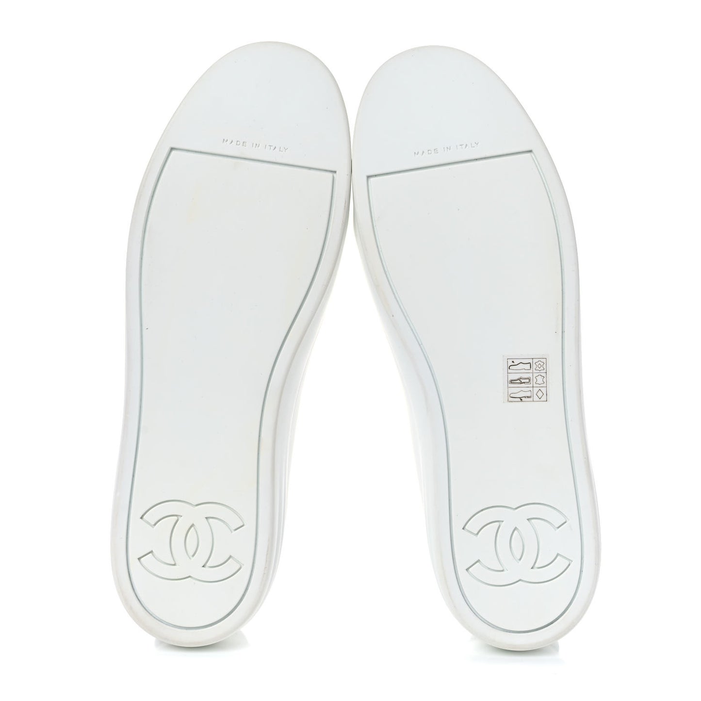 Calfskin Gum Womens CC Sneakers 39 White
