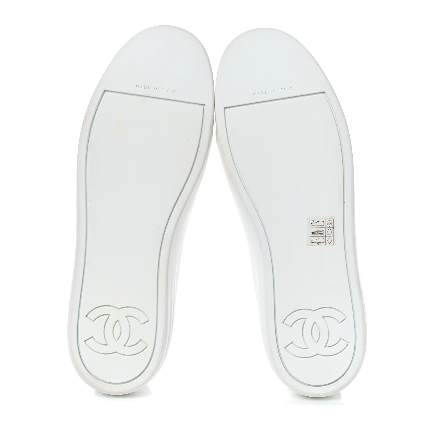 Chanel Calfskin Gum Womens CC Sneakers 39 White 5 of 7