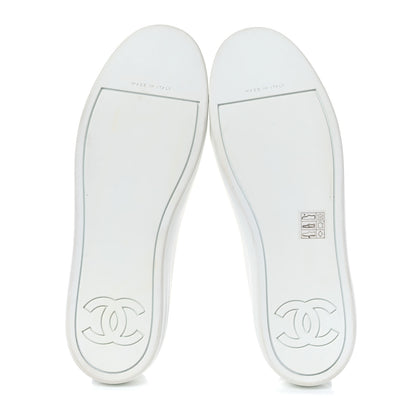Chanel Calfskin Gum Womens CC Sneakers 39 White 5 of 7