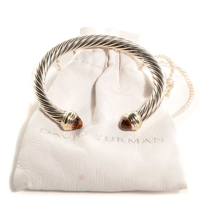 David Yurman Sterling Silver 14K Yellow Gold Citrine 7mm Cable Classics Bracelet 6 of 6